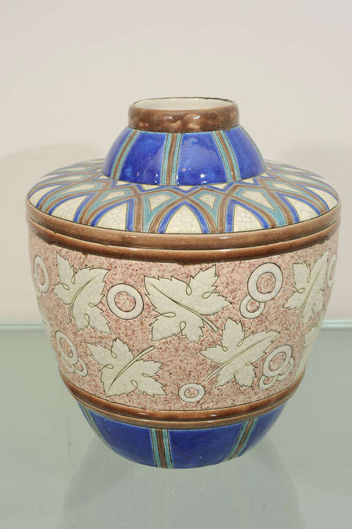 Boch Ceramic Jug Vase by Chevalier For Sale at 1stdibs