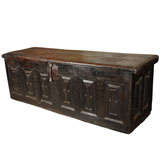 Spanish chestnut cassone or chest from Catalonia, 18th c.