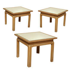 A Set of 3 Square Asian Inspired Low Tables.