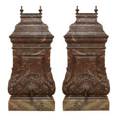Antique A pair of French Carved Wood Lavabos