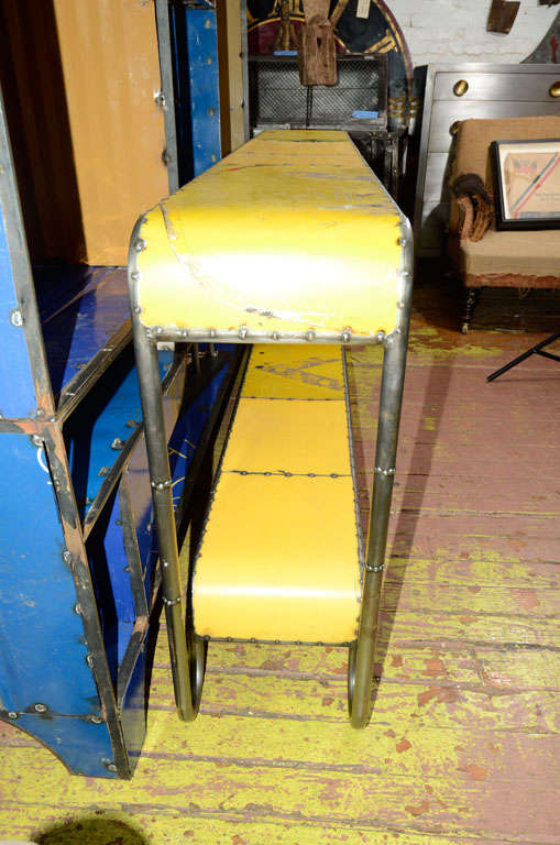 Yellow Steel Console, 2 tiers 1