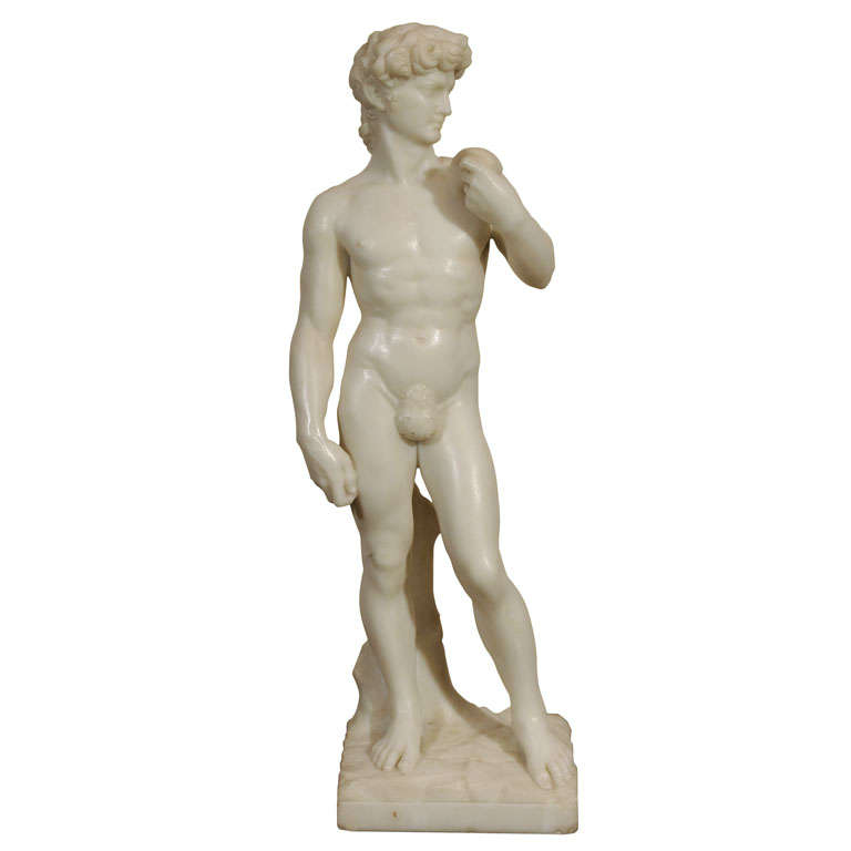 Carrara marble statue of David For Sale