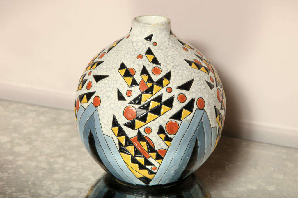 French Boch Frères, Belgian Ceramic Vase