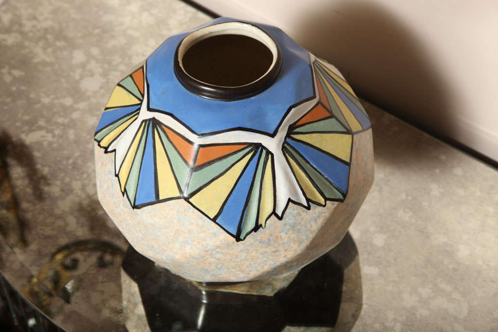 20th Century Belgian Art Deco Ceramic Vase by A. Dubois