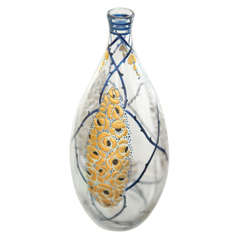 Marcel Goupy French Enameled Glass Vase