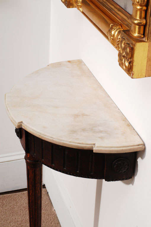 Marble Neoclassic, Wall-Mounted Demilune Console, Italy, circa 1795 For Sale