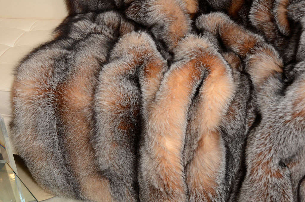 Swedish Throw, Fox Fur, Full Skins, New Skins, Cashmere/wool Backing, Large Fur Scale For Sale