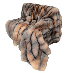Throw, Fox Fur, Full Skins, New Skins, Cashmere/wool Backing, Large Size