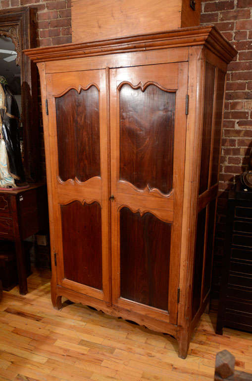 Teak Colonial Armoire with Rosewood Panels
