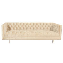 Modern Tufted Velvet Tuxedo Sofa