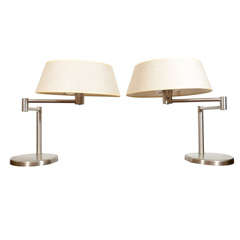 Pair of Walter Von Nessen Swing Arm Lamps