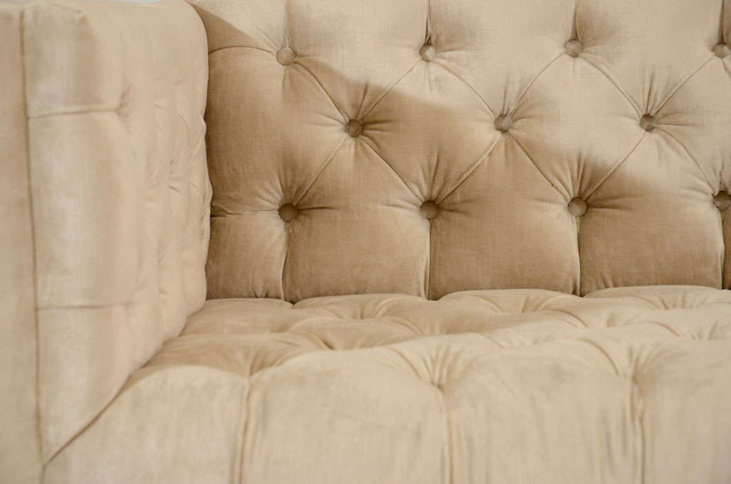 Modern Tufted Velvet Tuxedo Sofa For Sale at 1stDibs