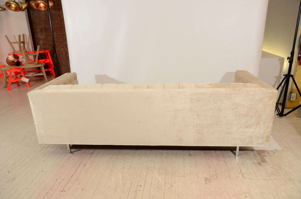 Modern Tufted Velvet Tuxedo Sofa For Sale at 1stDibs
