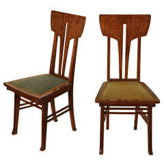 Rare Pair of "Marguerite " Chairs by G. Serrurier-Bovy