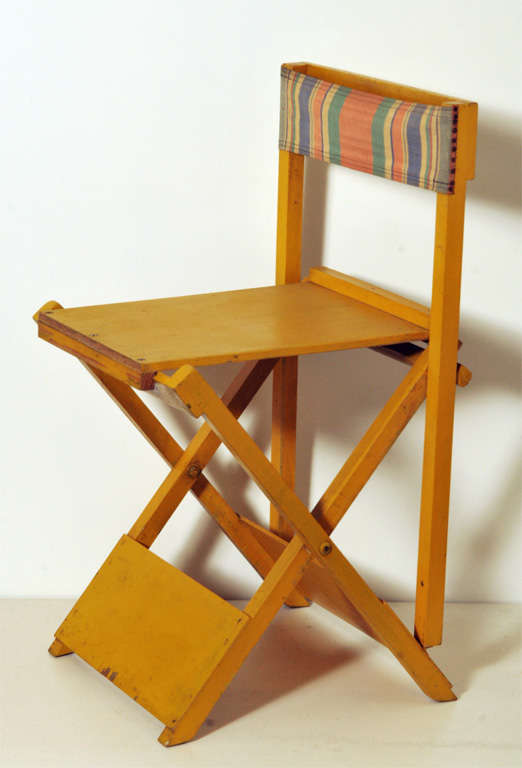 Rare Constructivist Yellow Painted Folding Chair