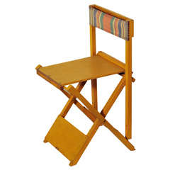 Antique Rare Constructivist Yellow Painted Folding Chair
