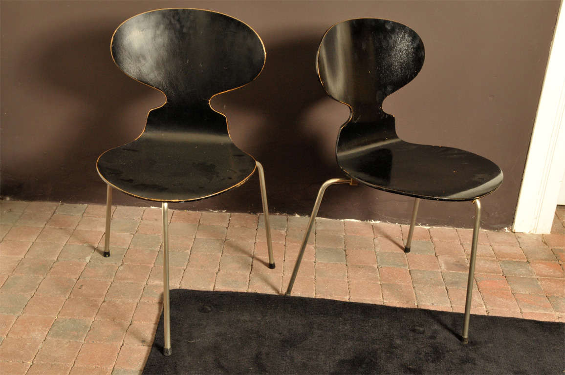 Set Of Two Arne Jacobsen Ant Chairs.