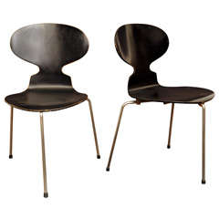 Retro Set Of Two Arne Jacobsen Ant Chairs.