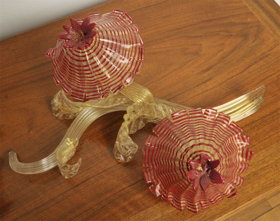 Mid-20th Century Barovier e Toso - Pair of Art deco centerpieces For Sale