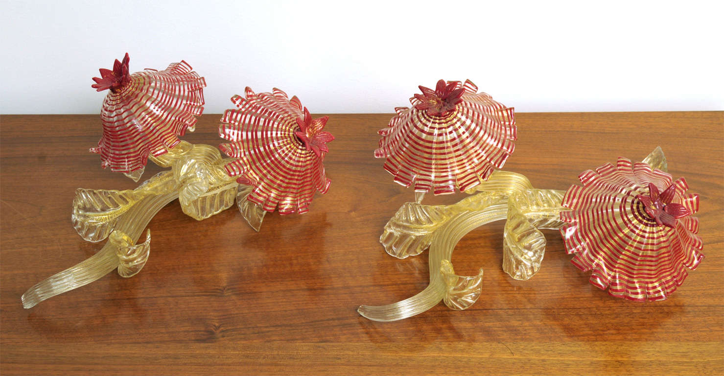 Barovier e Toso - Pair of Art deco centerpieces For Sale 2