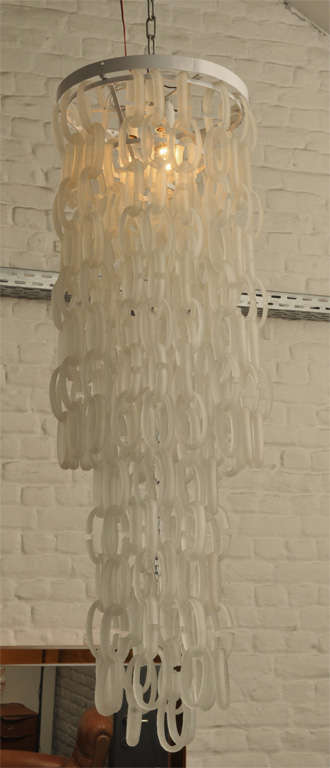 Glamorous Vistosi glass chains chandelier