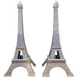 Two large scale models of the Eiffel Tower