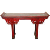 Red Lacquer Chinese Temple Table