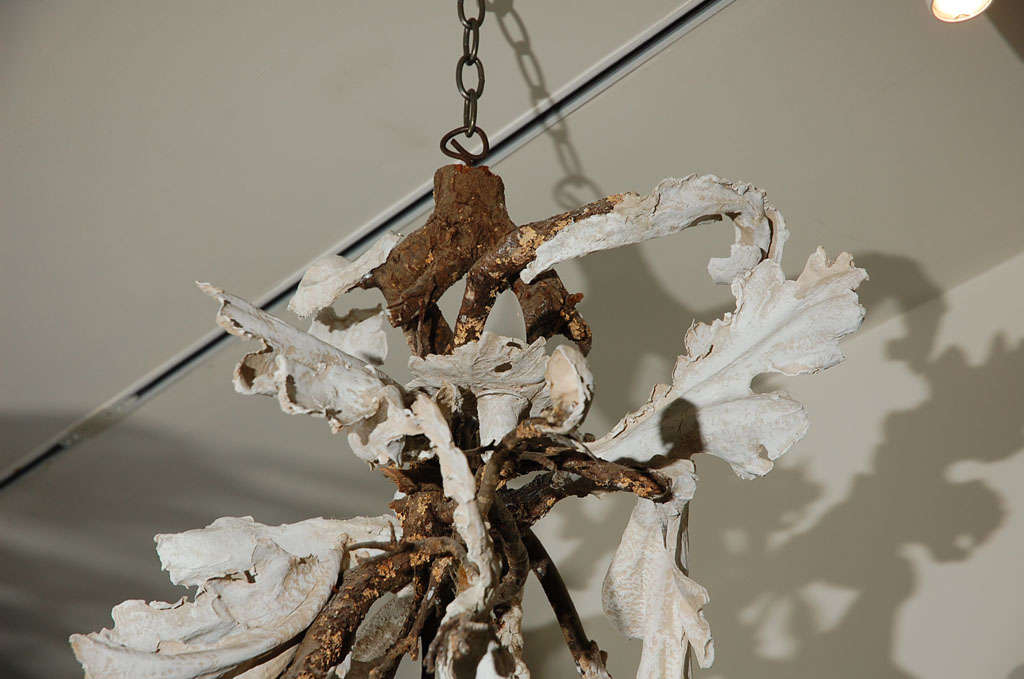 French Plaster & Twig Chandelier 3