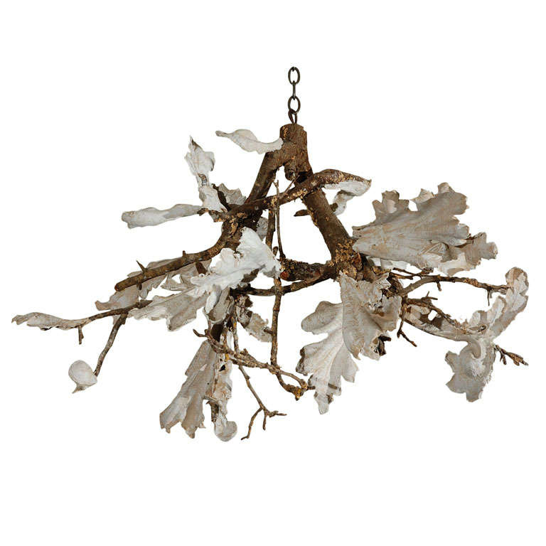 French Plaster and Twig Chandelier at 1stDibs