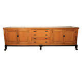 Antique Industrial Oak Sideboard Cabinet