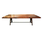 Vintage Oak Wine Board Dining Table