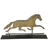19thc Original Mustard Painted Horse Weathervane, Great Form