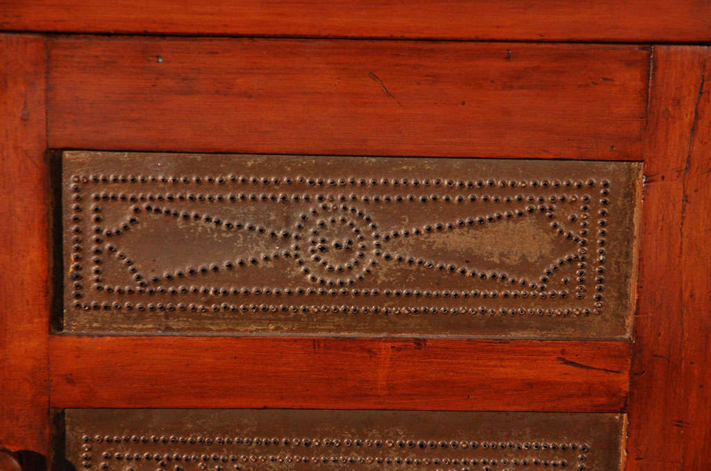 19THC PIE CUPBOARD W/PUNCHED TIN PANELS FROM PENNSYLVANIA 2