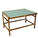 An Ed Wormley for Dunbar Brass and Mosaic Table.