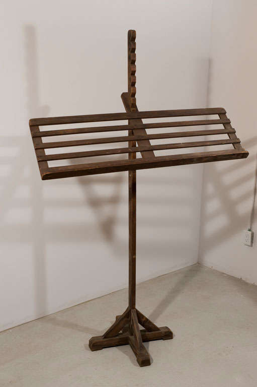 Naturally oxidized pine oversized lectern with adjustable height mechanism