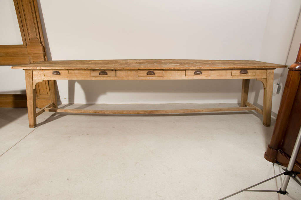 19th century pine and sycamore tailors table