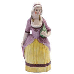 English Pearlware Figure Of The "Bawdy Barmaid"