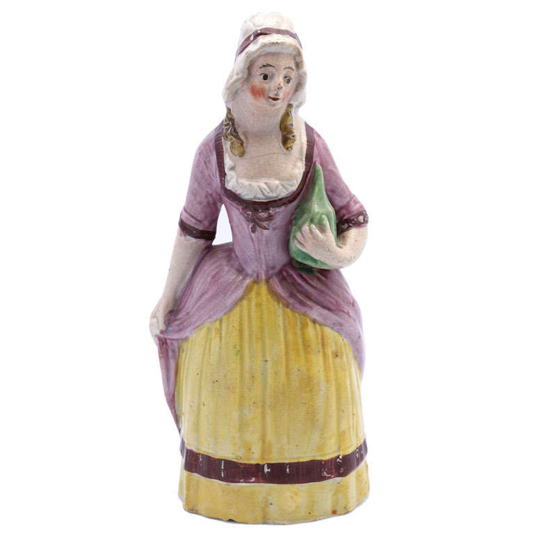 English Pearlware Figure Of The "Bawdy Barmaid" For Sale