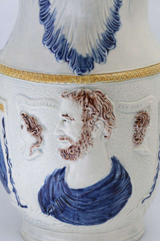English Pearlware Shakespearean Pitcher For Sale 3