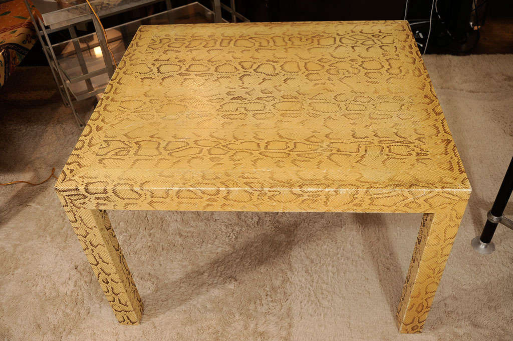 Wood Yellow Python Parsons Side Table
