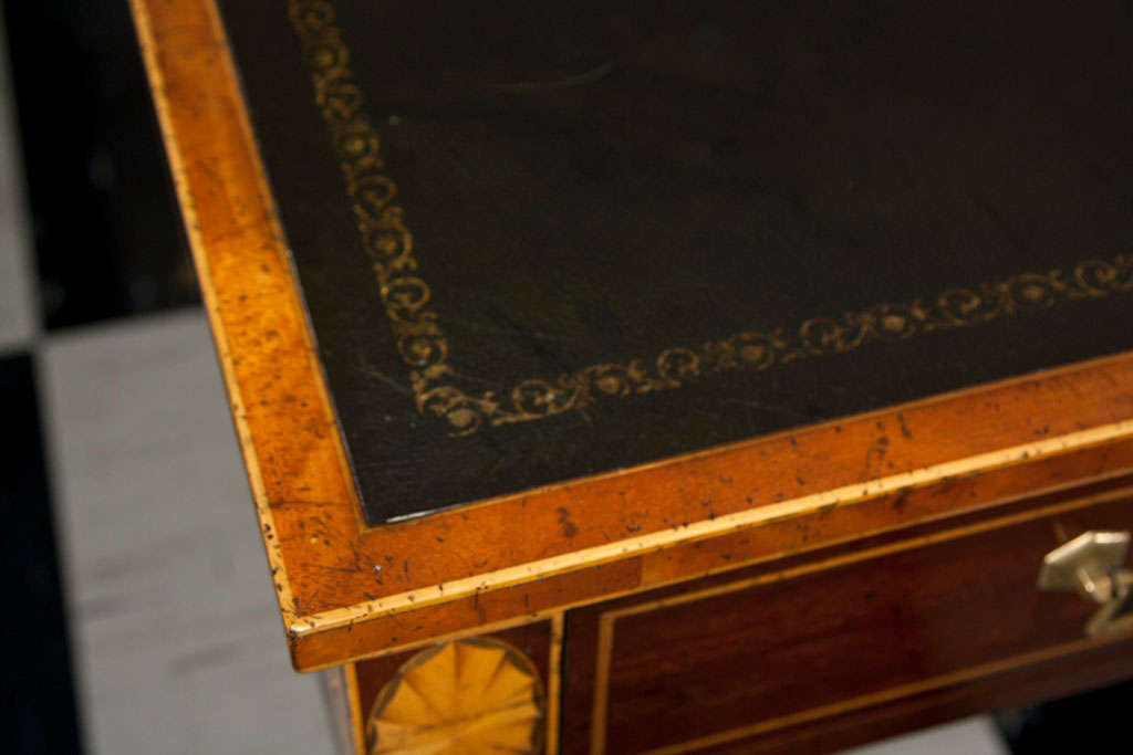 British English Shaped Top Mahogany Writing Table For Sale