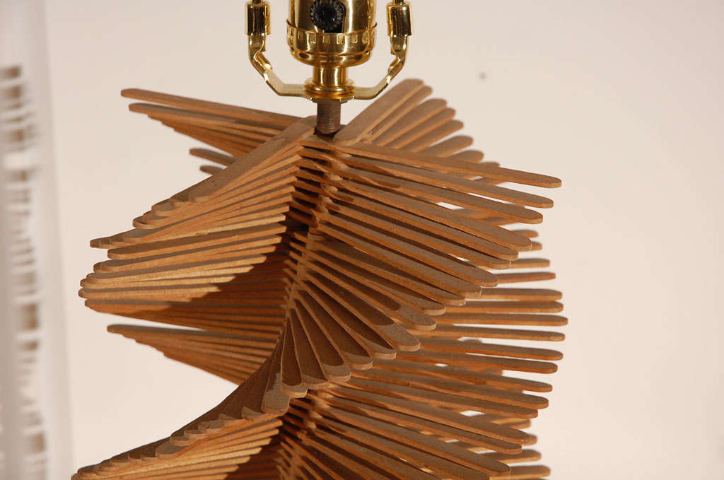 Folk Art Popsicle Stick Table Lamp at 1stDibs popsicle stick lamp