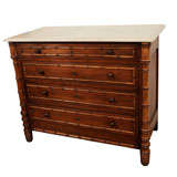 Early 20th Century Belgian Faux Bamboo Cabinet with Marble Top
