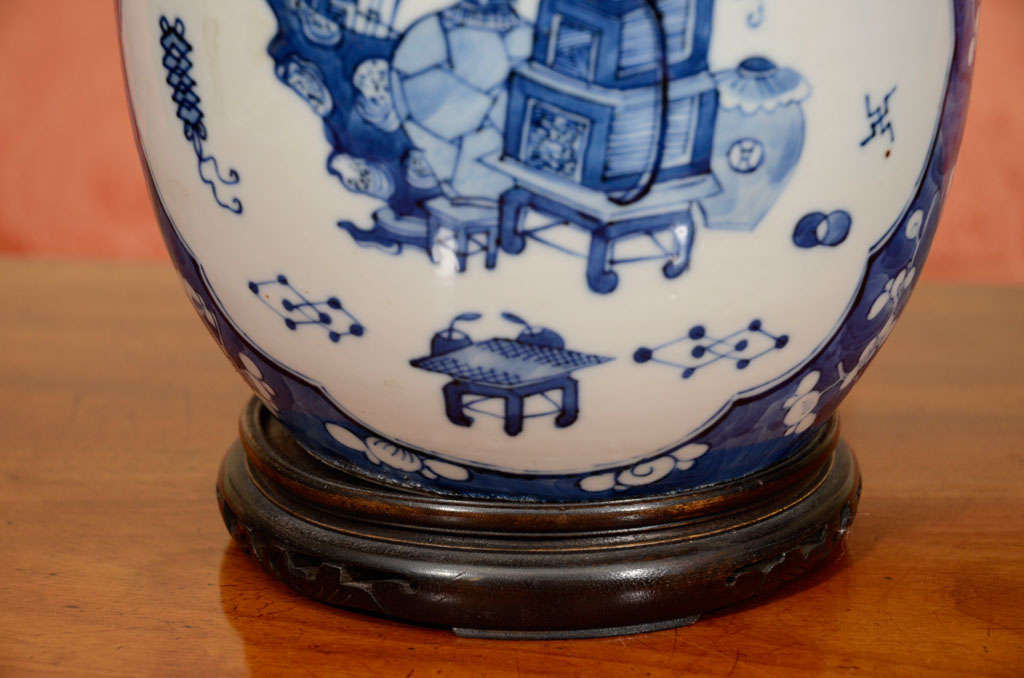 One Chinese Ginger jar in the Hawthorne pattern. For Sale 1