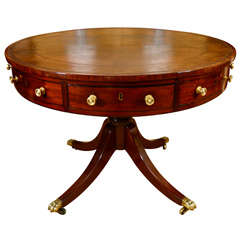 Regency Mahogany inlaid drum table