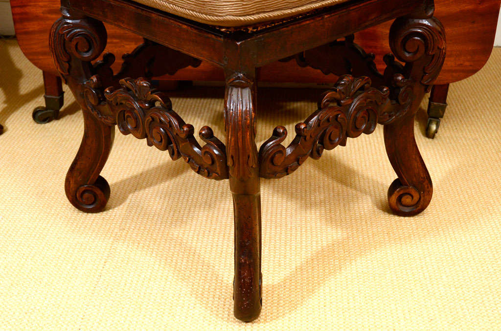18th Century and Earlier Baroque walnut stool