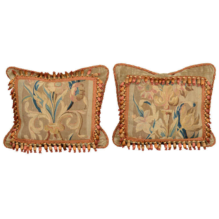 A pair of tapestry cushions at 1stdibs