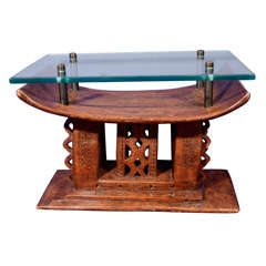 Low "African Stool" table by Karl Springer