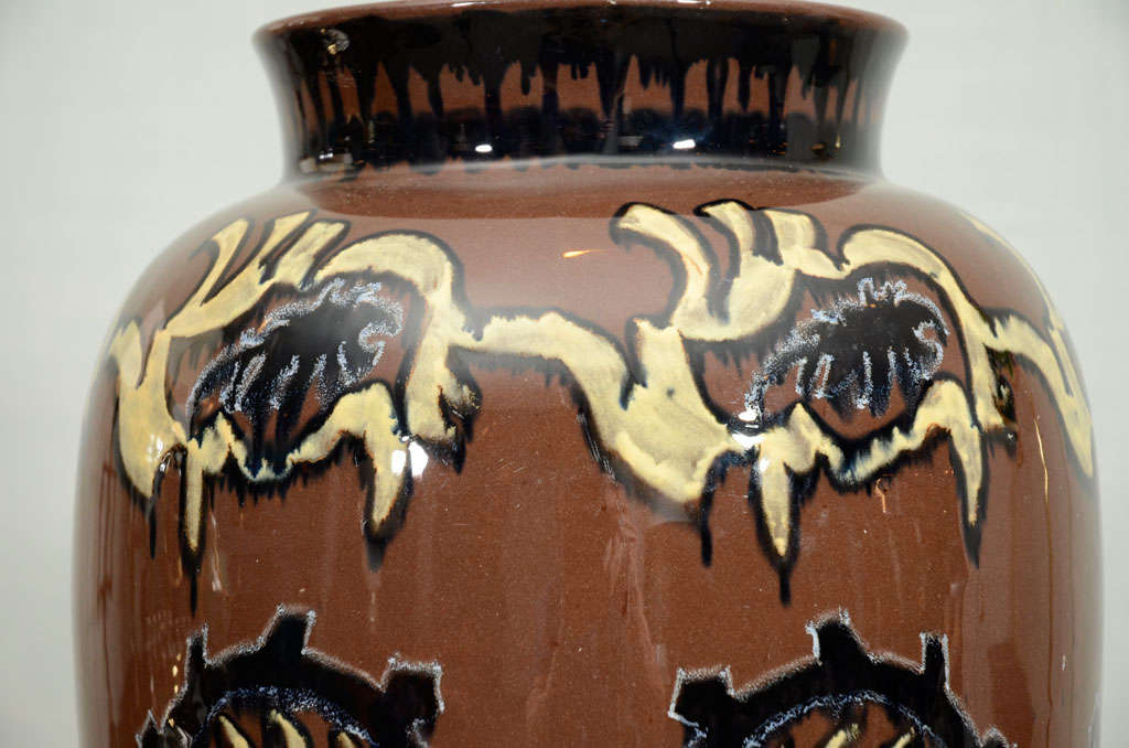 Large Scale Earthenware Vase by Rozenburg In Excellent Condition In New York, NY