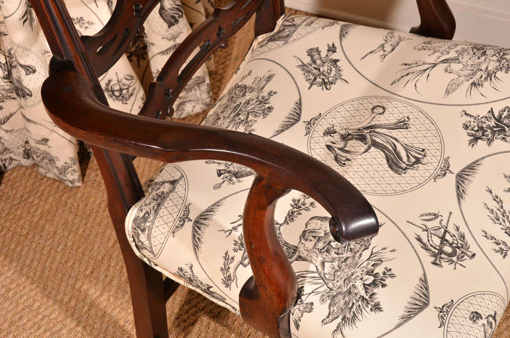 English Upholstered Arm Chair For Sale